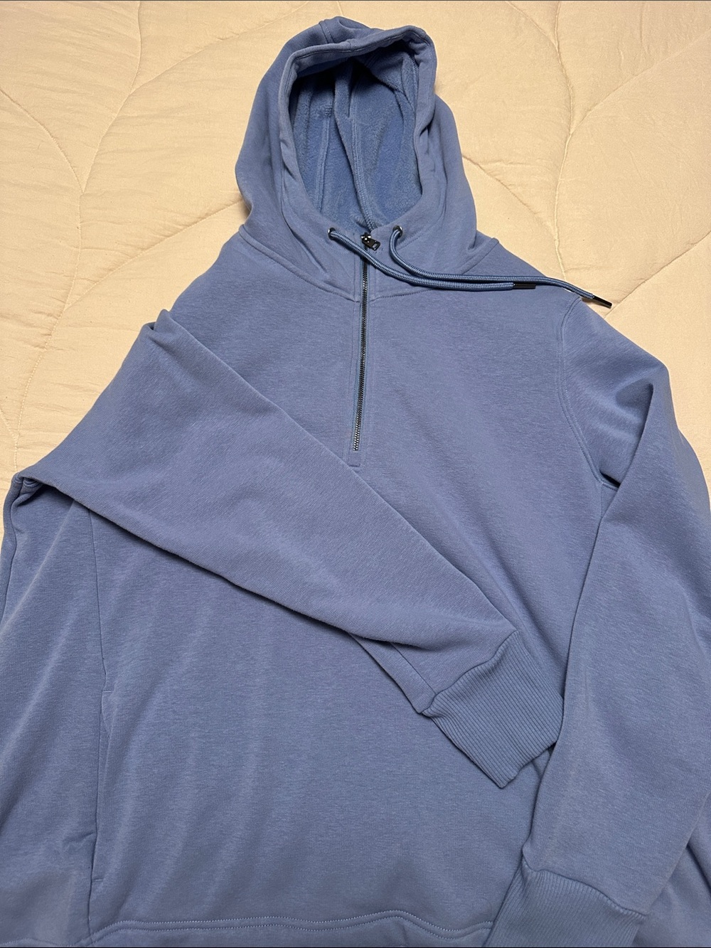 Women’s Quarter-Zip Hooded Sweatshirt - Light Blue